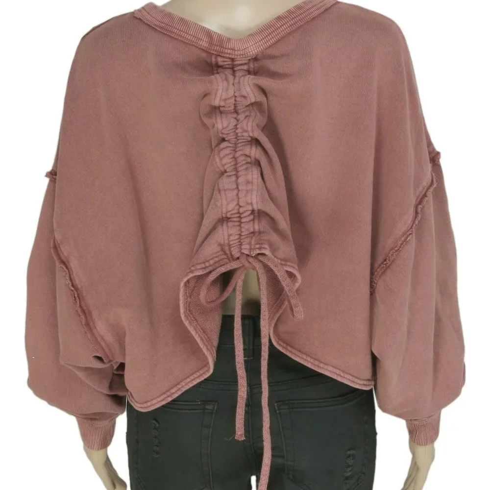 Free People Bae Pullover Dropped Shoulder Oversized Top